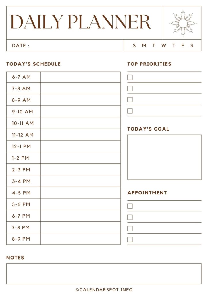 Daily Planner Template