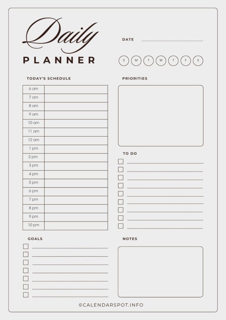 Printable Daily Planner 